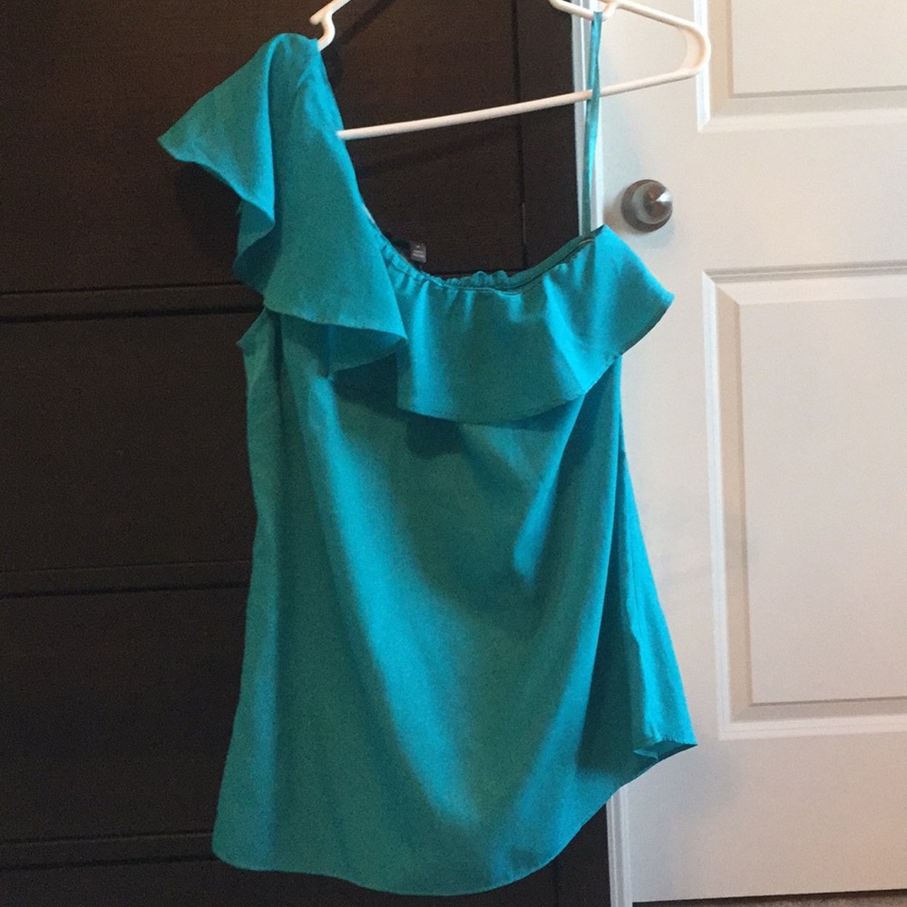 The Limited One Shoulder Ruffle Top NWT